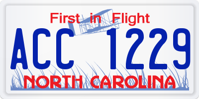 NC license plate ACC1229