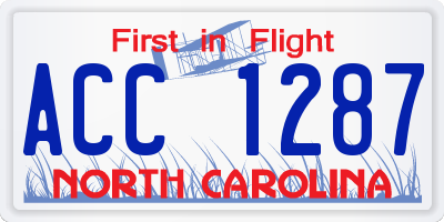 NC license plate ACC1287