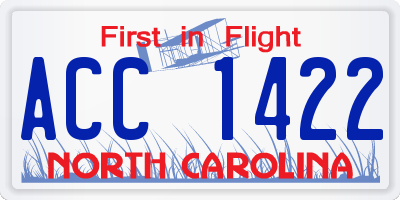 NC license plate ACC1422