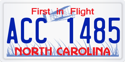 NC license plate ACC1485
