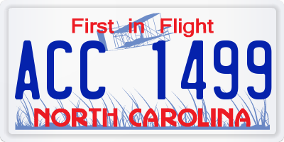 NC license plate ACC1499