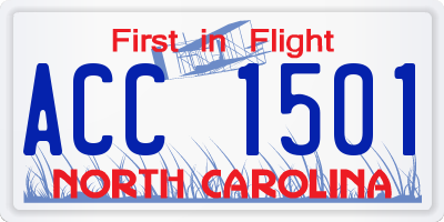 NC license plate ACC1501