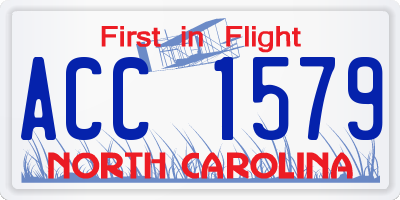 NC license plate ACC1579