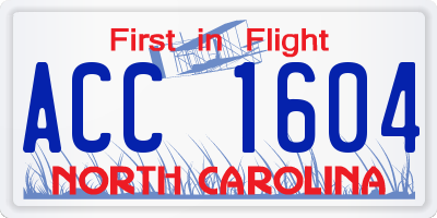 NC license plate ACC1604