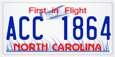 NC license plate ACC1864