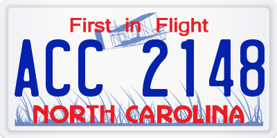 NC license plate ACC2148