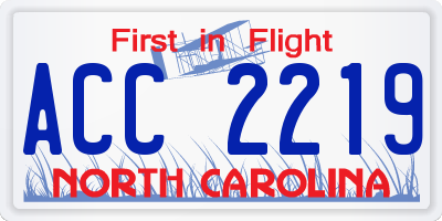 NC license plate ACC2219