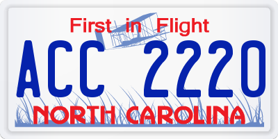 NC license plate ACC2220