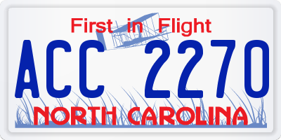 NC license plate ACC2270