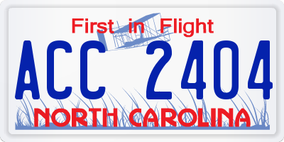 NC license plate ACC2404