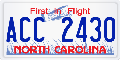 NC license plate ACC2430