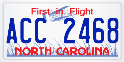 NC license plate ACC2468