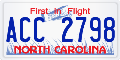 NC license plate ACC2798