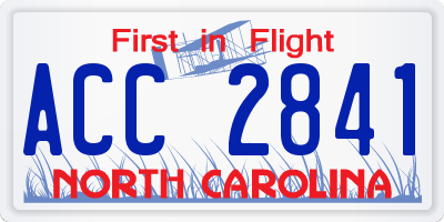 NC license plate ACC2841