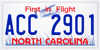 NC license plate ACC2901