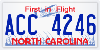 NC license plate ACC4246