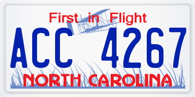 NC license plate ACC4267