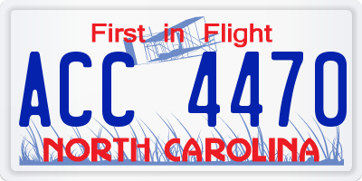 NC license plate ACC4470