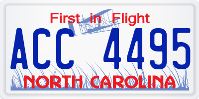 NC license plate ACC4495