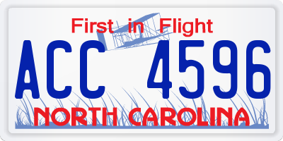 NC license plate ACC4596