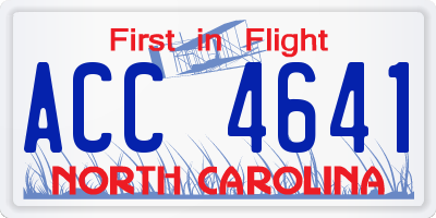 NC license plate ACC4641