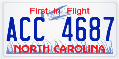 NC license plate ACC4687