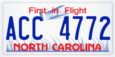 NC license plate ACC4772