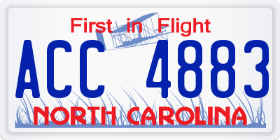 NC license plate ACC4883