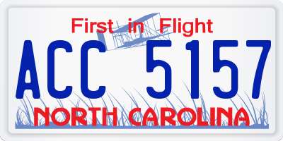 NC license plate ACC5157