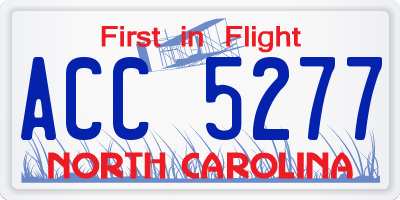 NC license plate ACC5277