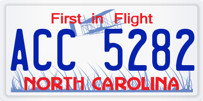 NC license plate ACC5282