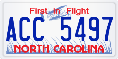 NC license plate ACC5497