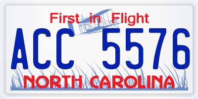 NC license plate ACC5576