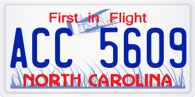 NC license plate ACC5609