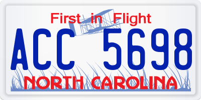 NC license plate ACC5698