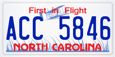 NC license plate ACC5846