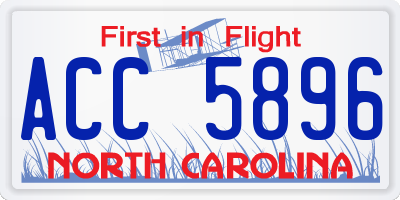 NC license plate ACC5896
