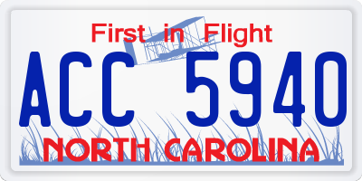 NC license plate ACC5940