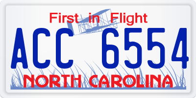 NC license plate ACC6554