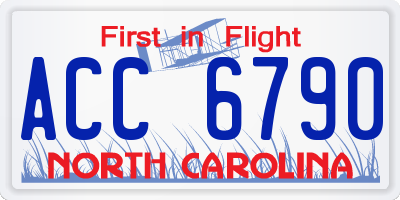 NC license plate ACC6790