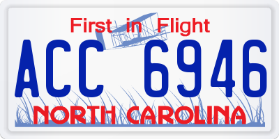 NC license plate ACC6946