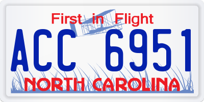 NC license plate ACC6951