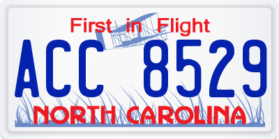 NC license plate ACC8529