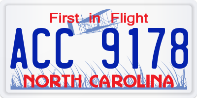 NC license plate ACC9178