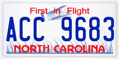 NC license plate ACC9683