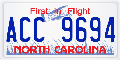 NC license plate ACC9694