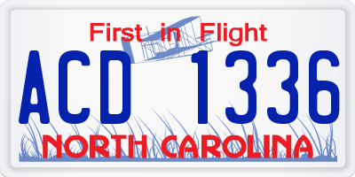NC license plate ACD1336