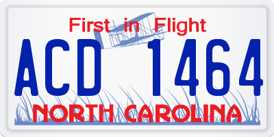 NC license plate ACD1464