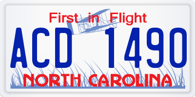 NC license plate ACD1490