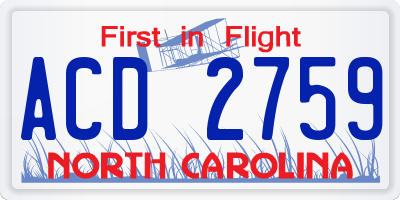 NC license plate ACD2759